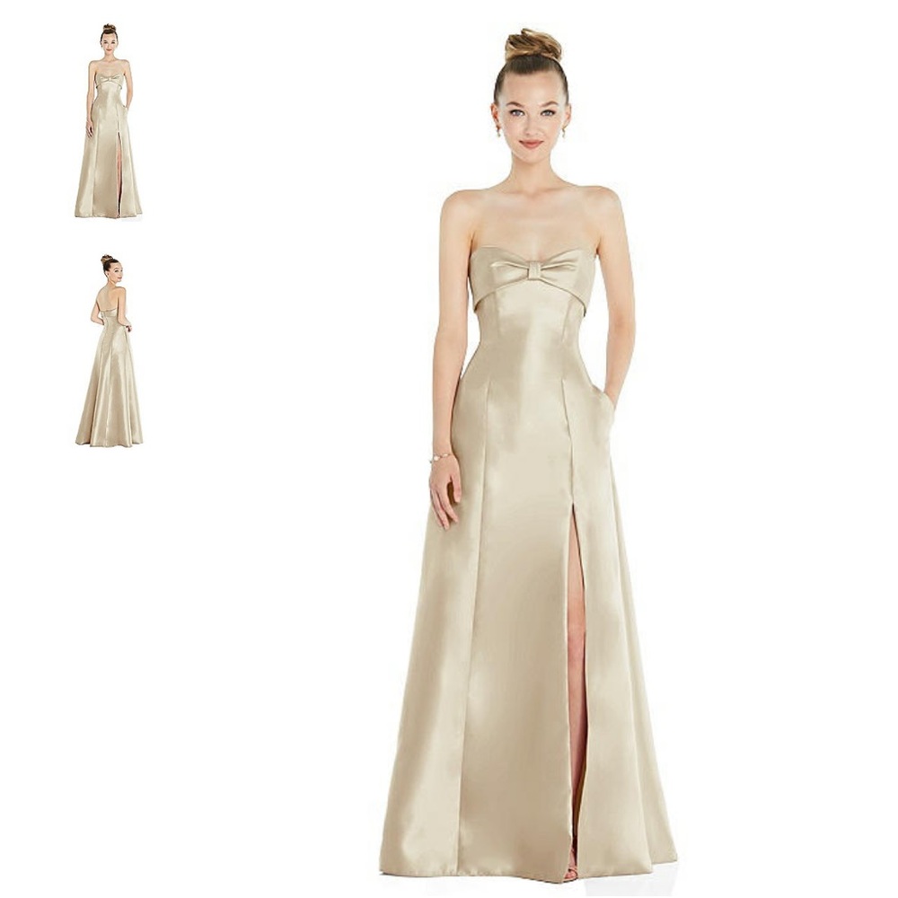 ALFRED SUNG Strapless Champagne Gown